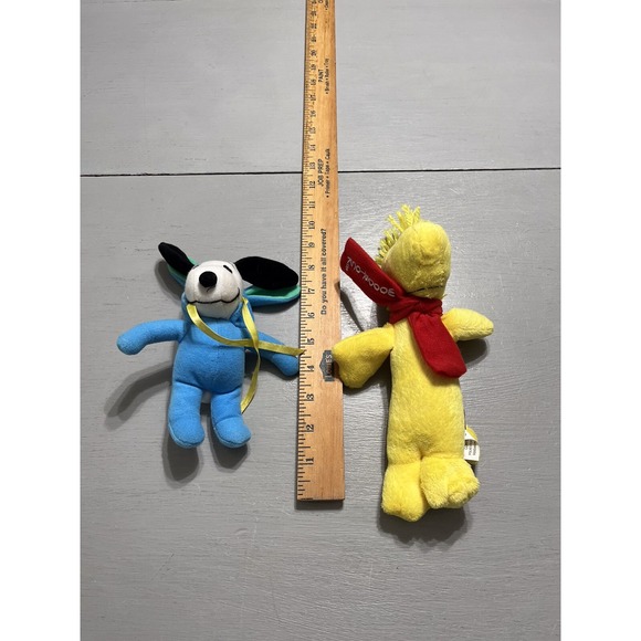 Peanuts Plush Snoopy Blue Bunny Outfit Easter 6" & Squeeky Woodstock - Picture 3 of 16
